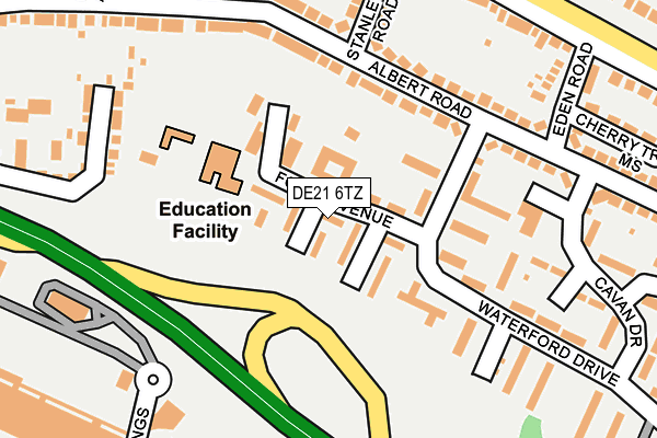 DE21 6TZ map - OS OpenMap – Local (Ordnance Survey)