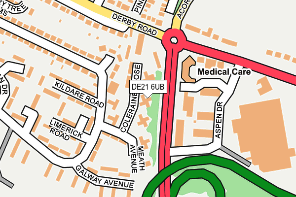 DE21 6UB map - OS OpenMap – Local (Ordnance Survey)