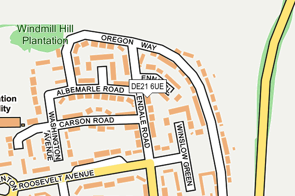 DE21 6UE map - OS OpenMap – Local (Ordnance Survey)