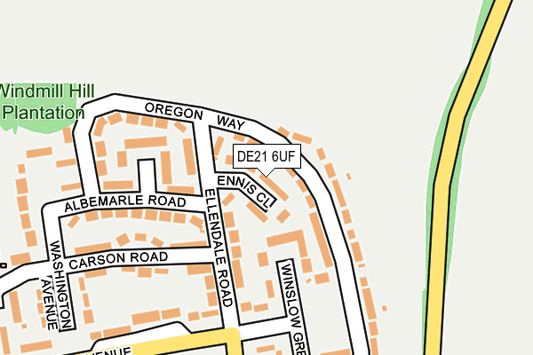 DE21 6UF map - OS OpenMap – Local (Ordnance Survey)