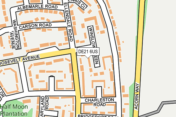 DE21 6US map - OS OpenMap – Local (Ordnance Survey)