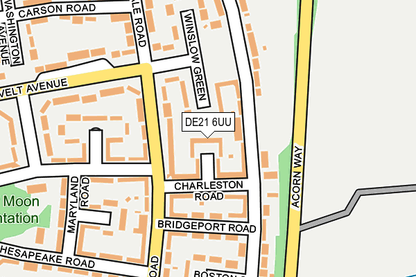 DE21 6UU map - OS OpenMap – Local (Ordnance Survey)
