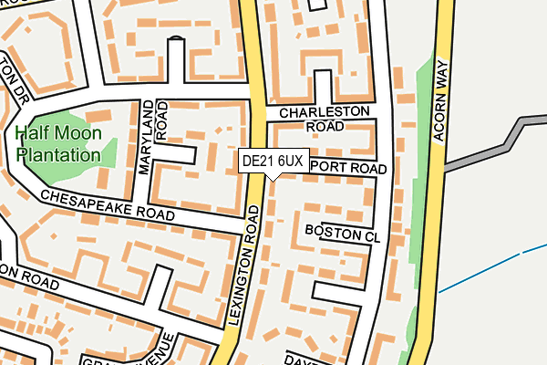 DE21 6UX map - OS OpenMap – Local (Ordnance Survey)