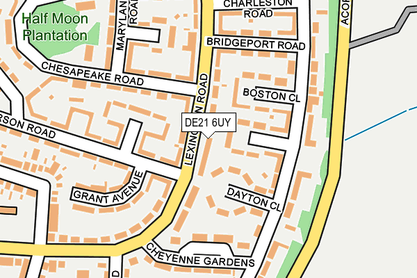 DE21 6UY map - OS OpenMap – Local (Ordnance Survey)