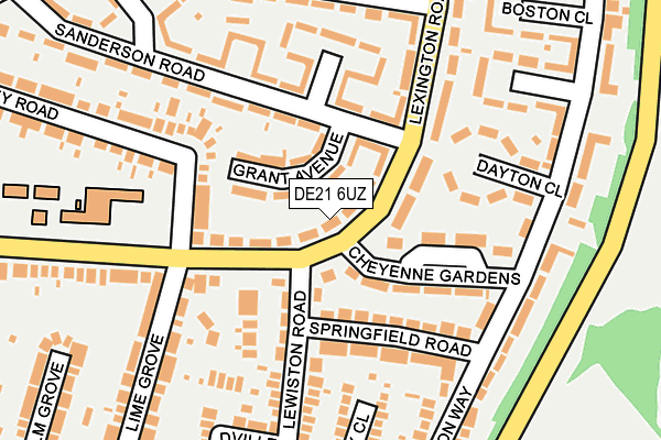 DE21 6UZ map - OS OpenMap – Local (Ordnance Survey)