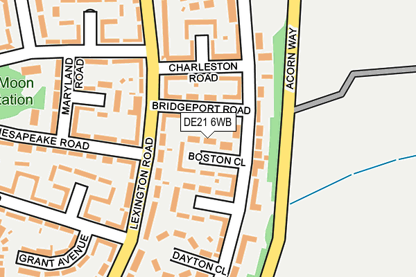 DE21 6WB map - OS OpenMap – Local (Ordnance Survey)
