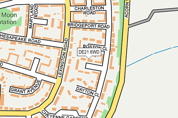 DE21 6WD map - OS OpenMap – Local (Ordnance Survey)