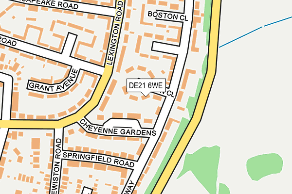 DE21 6WE map - OS OpenMap – Local (Ordnance Survey)