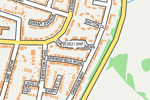 DE21 6WF map - OS OpenMap – Local (Ordnance Survey)