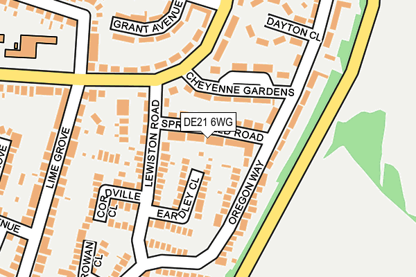 DE21 6WG map - OS OpenMap – Local (Ordnance Survey)