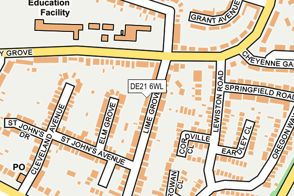 DE21 6WL map - OS OpenMap – Local (Ordnance Survey)