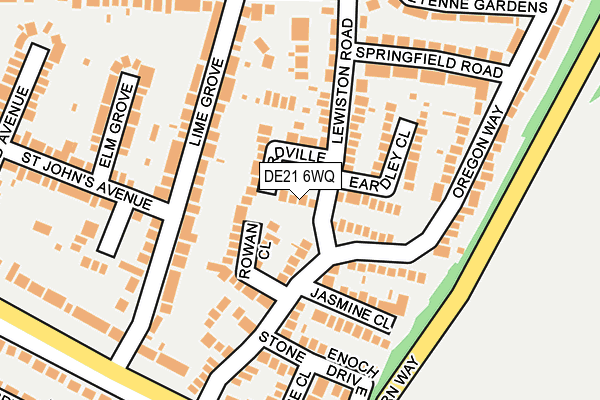 DE21 6WQ map - OS OpenMap – Local (Ordnance Survey)