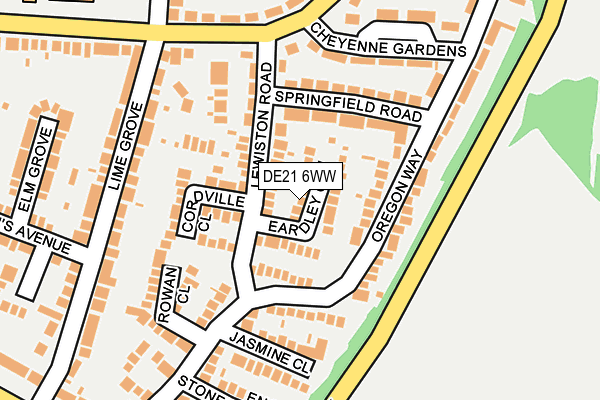 DE21 6WW map - OS OpenMap – Local (Ordnance Survey)