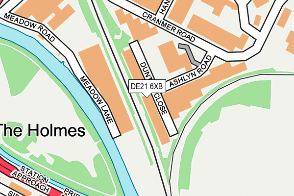 DE21 6XB map - OS OpenMap – Local (Ordnance Survey)