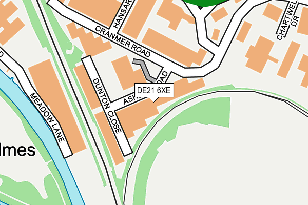 DE21 6XE map - OS OpenMap – Local (Ordnance Survey)