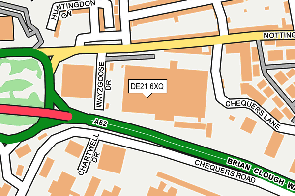 DE21 6XQ map - OS OpenMap – Local (Ordnance Survey)