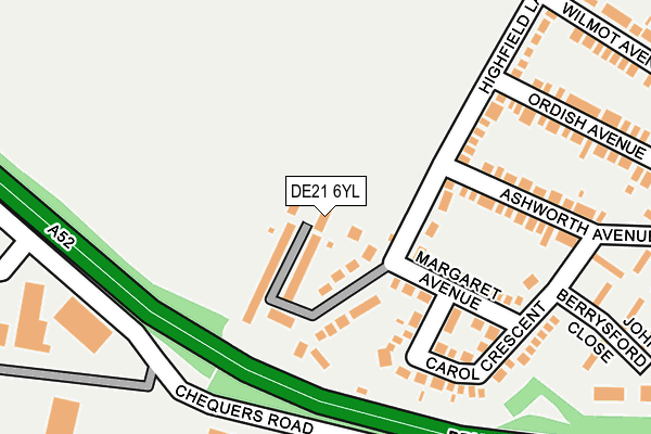 DE21 6YL map - OS OpenMap – Local (Ordnance Survey)