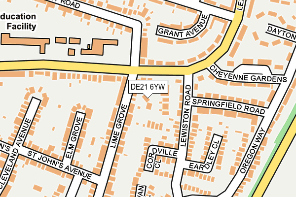 DE21 6YW map - OS OpenMap – Local (Ordnance Survey)