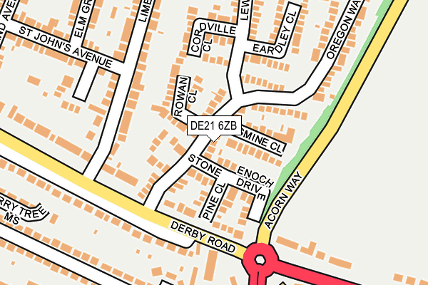 DE21 6ZB map - OS OpenMap – Local (Ordnance Survey)