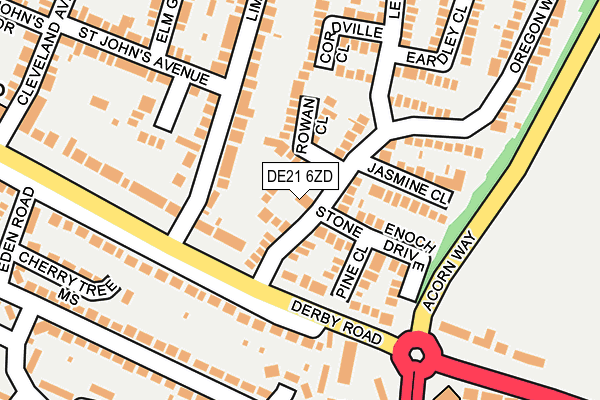 DE21 6ZD map - OS OpenMap – Local (Ordnance Survey)