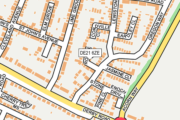 DE21 6ZE map - OS OpenMap – Local (Ordnance Survey)