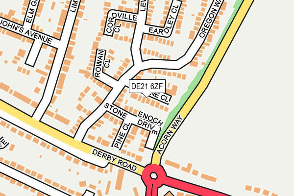DE21 6ZF map - OS OpenMap – Local (Ordnance Survey)