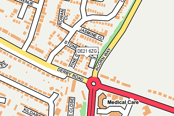 DE21 6ZG map - OS OpenMap – Local (Ordnance Survey)