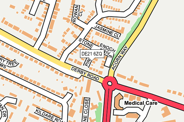 DE21 6ZQ map - OS OpenMap – Local (Ordnance Survey)