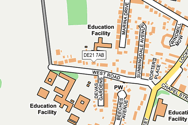 DE21 7AB map - OS OpenMap – Local (Ordnance Survey)