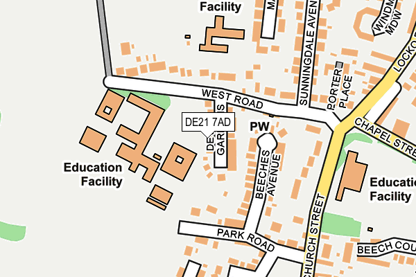 DE21 7AD map - OS OpenMap – Local (Ordnance Survey)