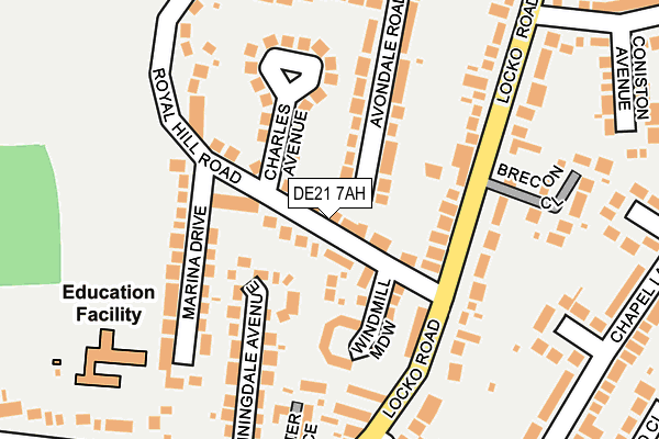 DE21 7AH map - OS OpenMap – Local (Ordnance Survey)