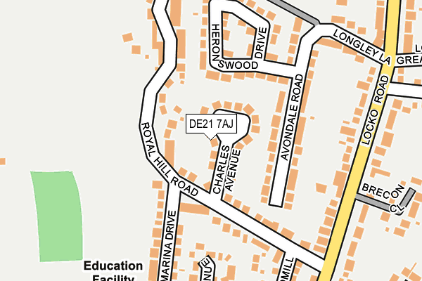 DE21 7AJ map - OS OpenMap – Local (Ordnance Survey)