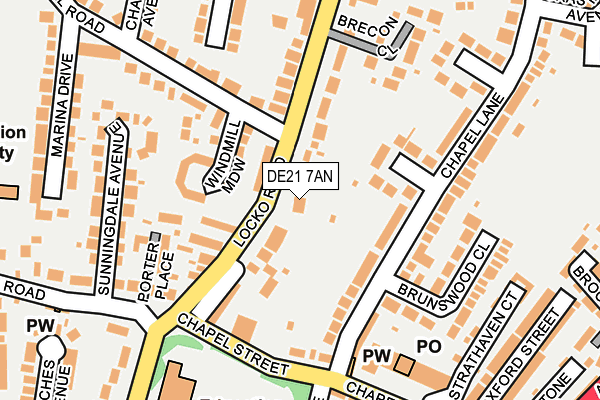 DE21 7AN map - OS OpenMap – Local (Ordnance Survey)