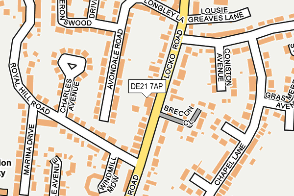 DE21 7AP map - OS OpenMap – Local (Ordnance Survey)