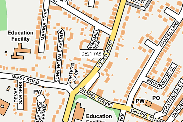 DE21 7AS map - OS OpenMap – Local (Ordnance Survey)