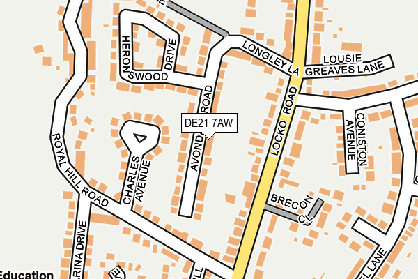 DE21 7AW map - OS OpenMap – Local (Ordnance Survey)