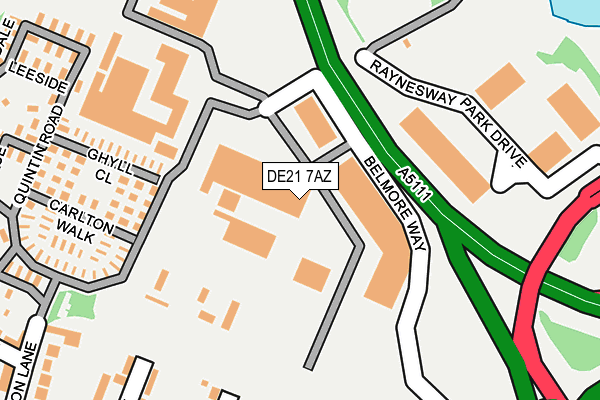 DE21 7AZ map - OS OpenMap – Local (Ordnance Survey)