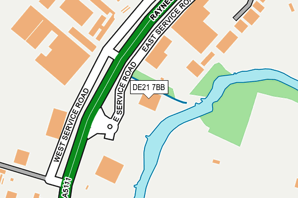 DE21 7BB map - OS OpenMap – Local (Ordnance Survey)