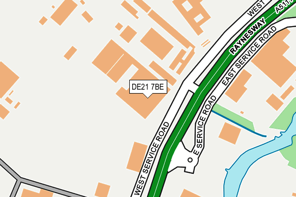 DE21 7BE map - OS OpenMap – Local (Ordnance Survey)