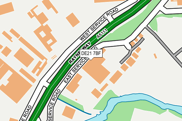 DE21 7BF map - OS OpenMap – Local (Ordnance Survey)