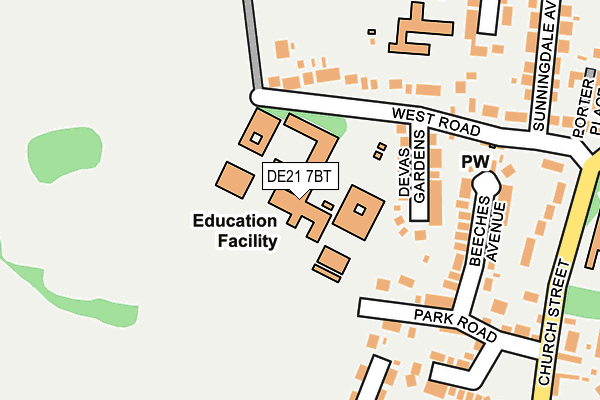 DE21 7BT map - OS OpenMap – Local (Ordnance Survey)