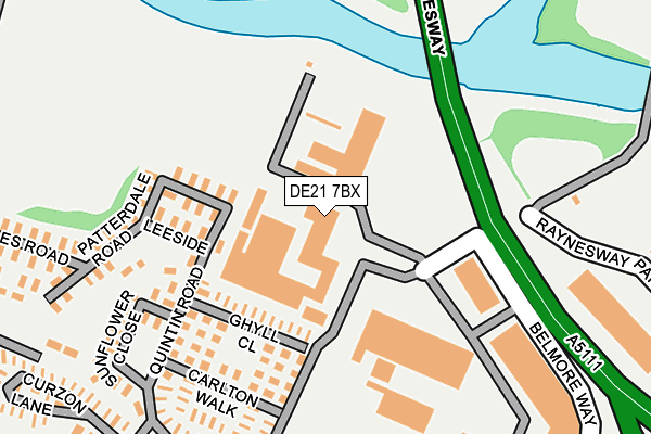 DE21 7BX map - OS OpenMap – Local (Ordnance Survey)
