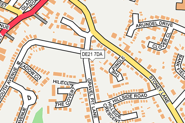 DE21 7DA map - OS OpenMap – Local (Ordnance Survey)