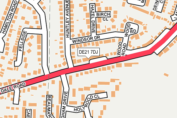 DE21 7DJ map - OS OpenMap – Local (Ordnance Survey)