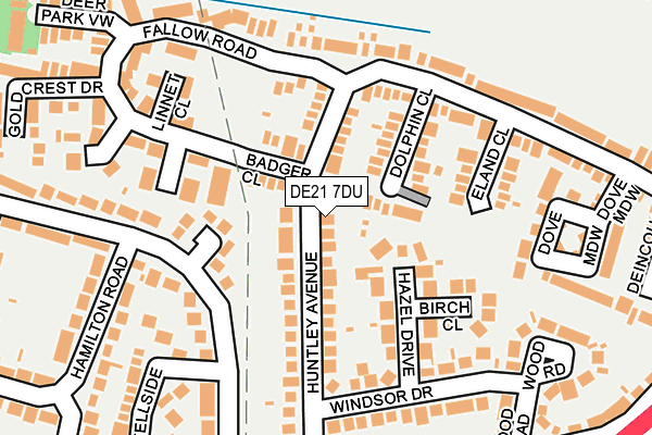 DE21 7DU map - OS OpenMap – Local (Ordnance Survey)