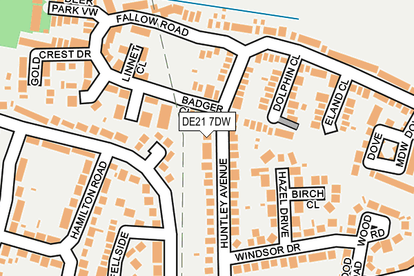 DE21 7DW map - OS OpenMap – Local (Ordnance Survey)