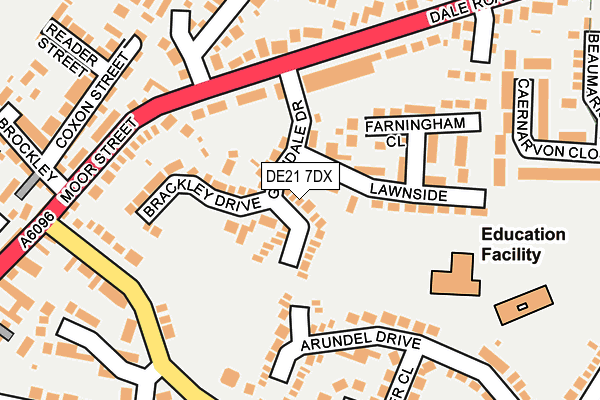 DE21 7DX map - OS OpenMap – Local (Ordnance Survey)