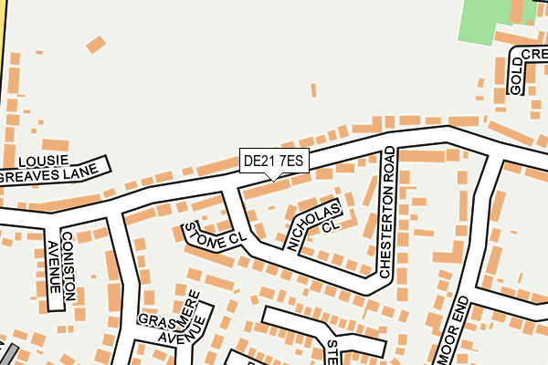 DE21 7ES map - OS OpenMap – Local (Ordnance Survey)