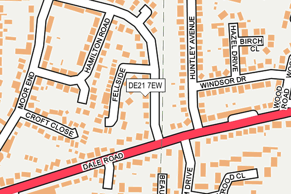 DE21 7EW map - OS OpenMap – Local (Ordnance Survey)