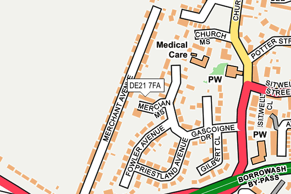 DE21 7FA map - OS OpenMap – Local (Ordnance Survey)